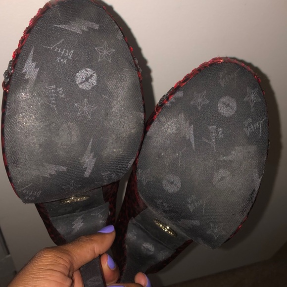 Betsy Johnson Majestee Red Leopard Heels - Picture 4 of 6